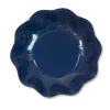 Petites Assiettes Vagues Rondes en Carton Navy Bleu