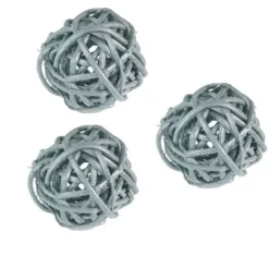 Petites Boules en Rotin Argent