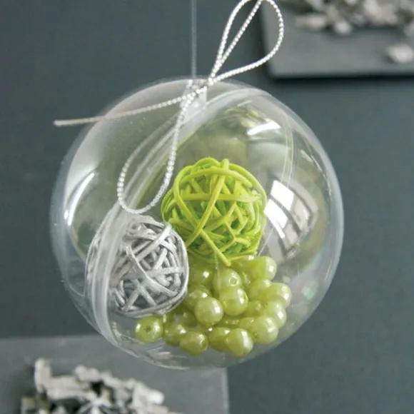 Petites Boules en Rotin Argent
