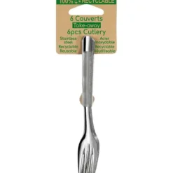 6 petites fourchettes en acier inoxydable sur carte - 12,5 cm - Collection Slim²