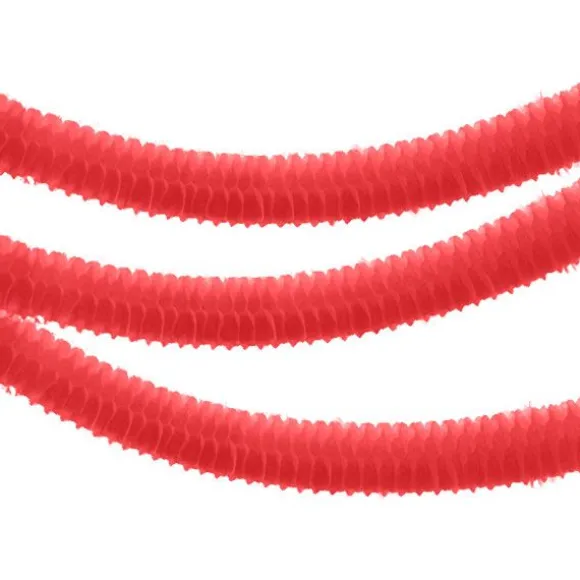 Petites Guirlandes en Papier "Boa" Rouge