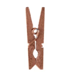 12 Petites Pinces en bois Rose Gold Métallisé