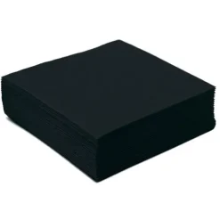 50 Petites Serviettes Microgaufrées - Noir
