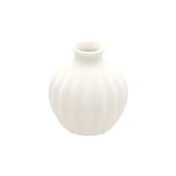 Petit vase en verre avec cannage naturel