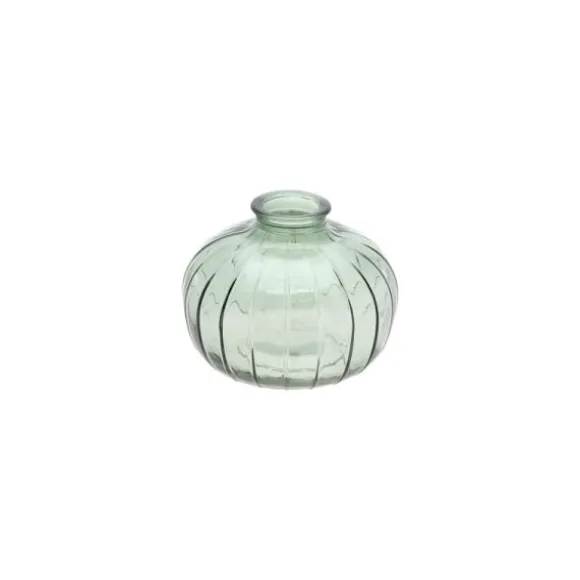 Petit vase en verre avec cannage naturel