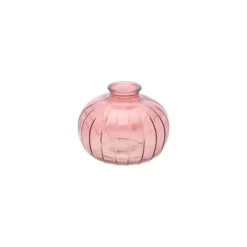 Petit vase en verre avec cannage naturel