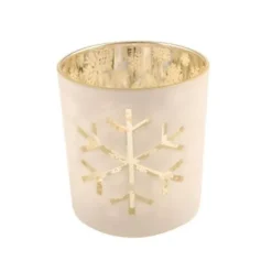 Photophore de Noël Blanc et Champagne