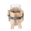Photophore en bois et métal - Petit Modèle