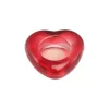 Photophore en forme de cœur rouge en verre - 8 x 8 x 2,6 cm - Saint-Valentin