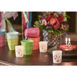 Photophore "Joyeux Anniversaire" festif - Multicolore