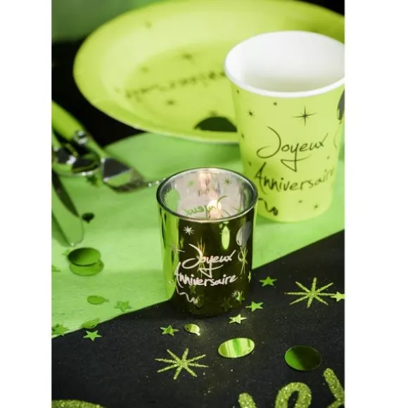 Photophore "Joyeux Anniversaire" - Vert