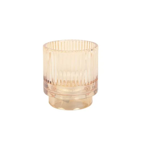 Photophore Mahault Verre Fumé Ambre Diam 7 x 8 cm