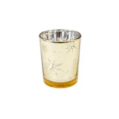 Photophore Noël - Verre - Etoile Intérieur Miroir - Or
