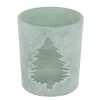 Photophore Noël - Verre - Sapin Effet Givré - Vert