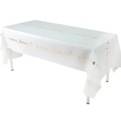 10 pinces blanches pour nappe en plastique réutilisable - 3,9 x 1,3 x 5,5 cm
