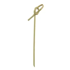 50 piques apéritifs avec nœud en bois de bambou - 12 cm
