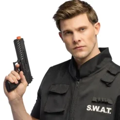 Pistolet noir automatique de Policier - 21 cm