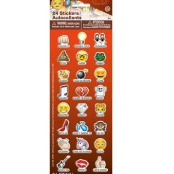 Planche de 24 Stickers Emoji avec texte