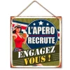 Plaque métal "L'Apéro recrute : Engagez-vous !