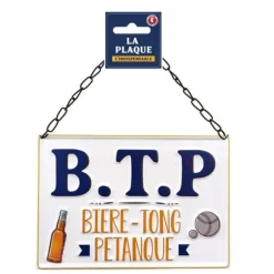 Plaque métallique à suspendre