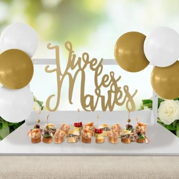 Plateau apéritif avec accroches pour ballons - Collection Vive les Mariés
