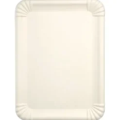 25 plateaux blancs rectangulaires en canne à sucre - Pure - 26 x 35 cm