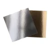 3 plateaux à gâteaux carrés - 25 x 25 cm - Couleur Argent / Or