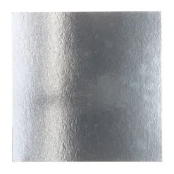 3 plateaux à gâteaux carrés - 25 x 25 cm - Couleur Argent / Or