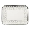 5 plateaux rectangulaires avec dentelle en carton - 22 x 30 cm - Couleur au choix