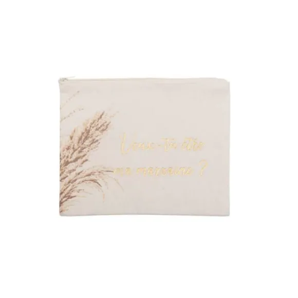 Pochette en lin - Jolie Pampa - Veux-tu être ma Marraine ?