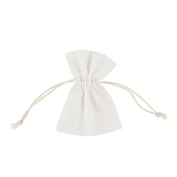 4 pochons en coton froissé - Couleur Blanc