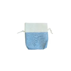 5 pochons en toile de jute - Bleu