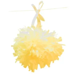 3 Pompons Ø10 cm en papier de soie - Jaune pâle