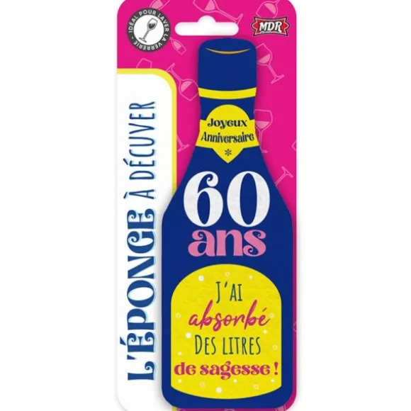 Éponge en forme de bouteille pour anniversaire - Âge au choix