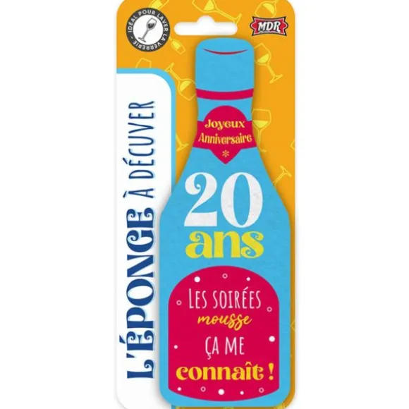 Éponge en forme de bouteille pour anniversaire - Âge au choix