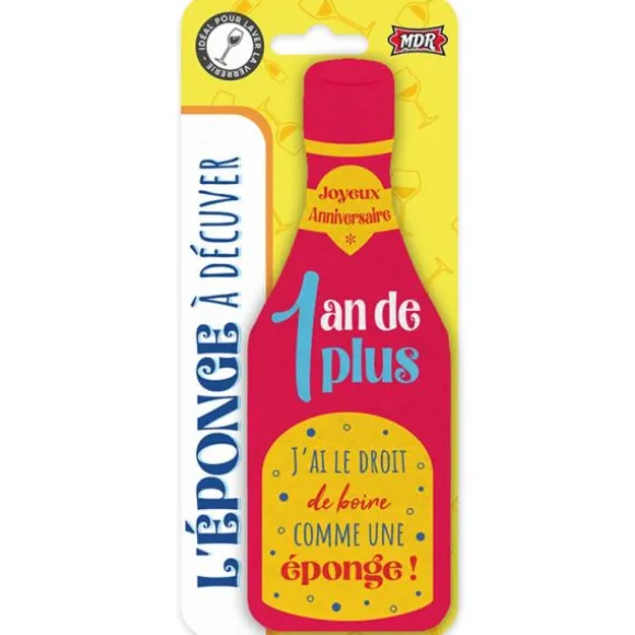 Éponge en forme de bouteille pour anniversaire - Âge au choix