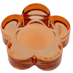 Porte-bougie en forme de fleur en verre - 7,3 x 2 cm - Pâques - Couleur au choix