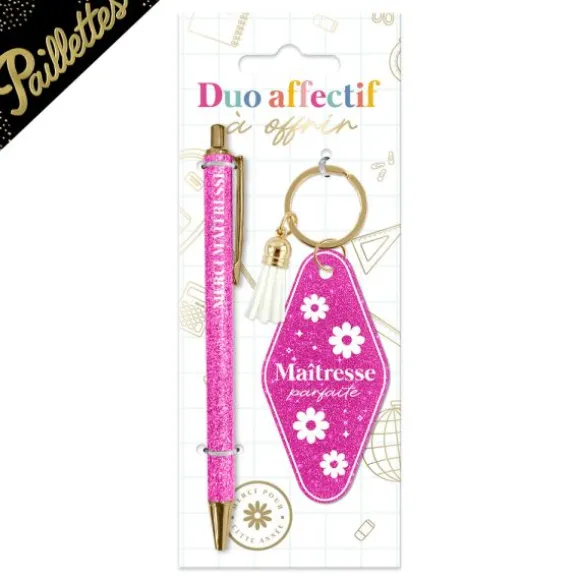 Porte-clés à paillettes - Collection Merci pour cette année - Modèle au choix