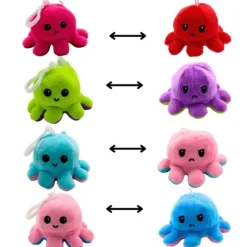 Porte-clés Pieuvre Réversible - 10 cm - Couleur Aléatoire