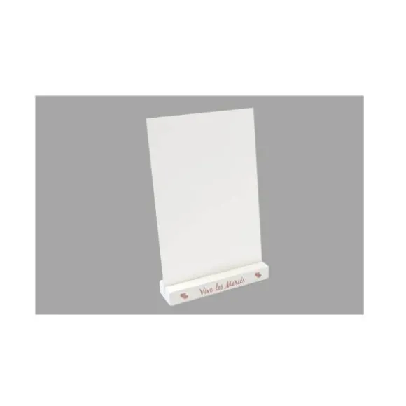 Porte-Menu Bois Blanc - Repère de table - Vive les Mariés - Rose Gold