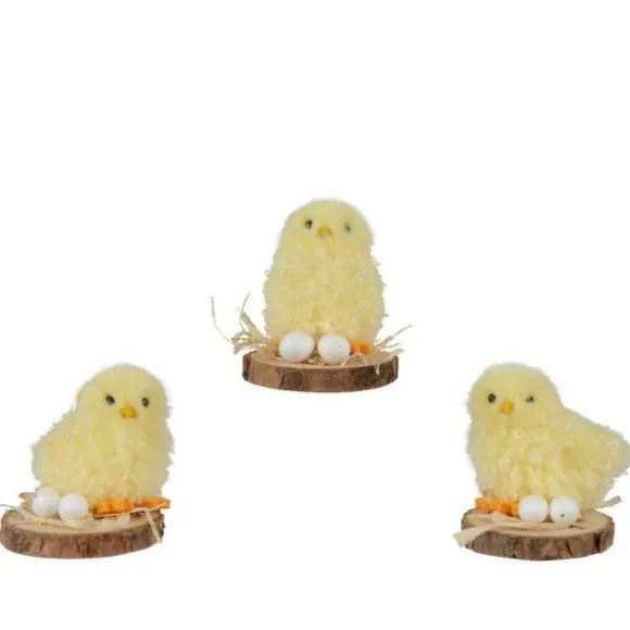 Poussin avec œufs sur socle - 7 cm - Pâques - Modèle Aléatoire