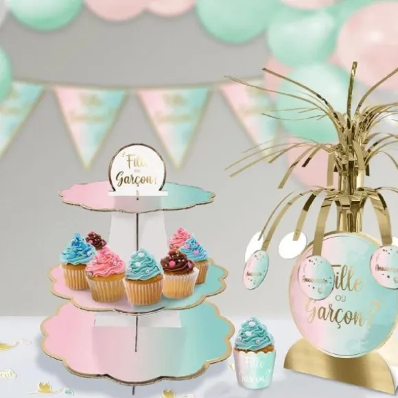 Présentoir à cupcakes - Fille ou Garçon ? - Collection Gender Reveal