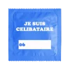 Préservatif Humoristique "Je Suis Célibataire" Bleu