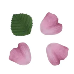 Pétales en Tissu avec Feuilles Parme