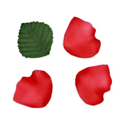 Pétales en Tissu avec Feuilles Rouge
