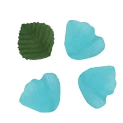 Pétales en Tissu avec Feuilles Turquoise