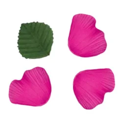Pétales en Tissu avec Feuilles Fuchsia