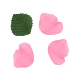 Pétales en Tissu avec Feuilles Rose