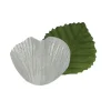 Pétales en Tissu Métallisées avec Feuilles - Argent