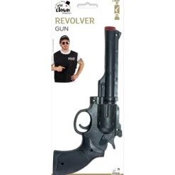 Revolver noir en plastique - 25 cm